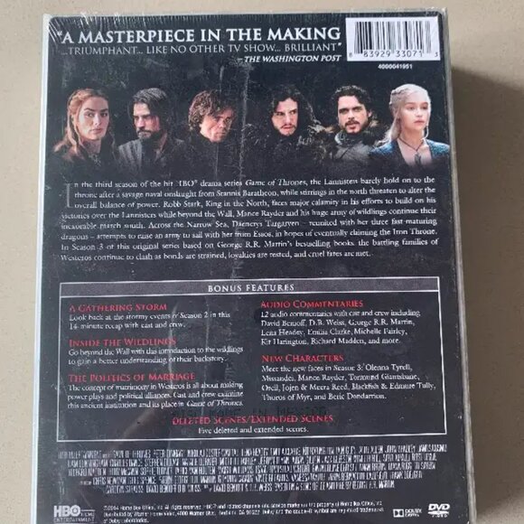 BNIP complete season 3 of Game of Thrones DVD box set - Picture 2 of 3